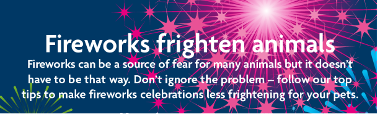 Fireworks frighten animals banner