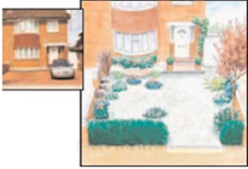Screening example on a driveway